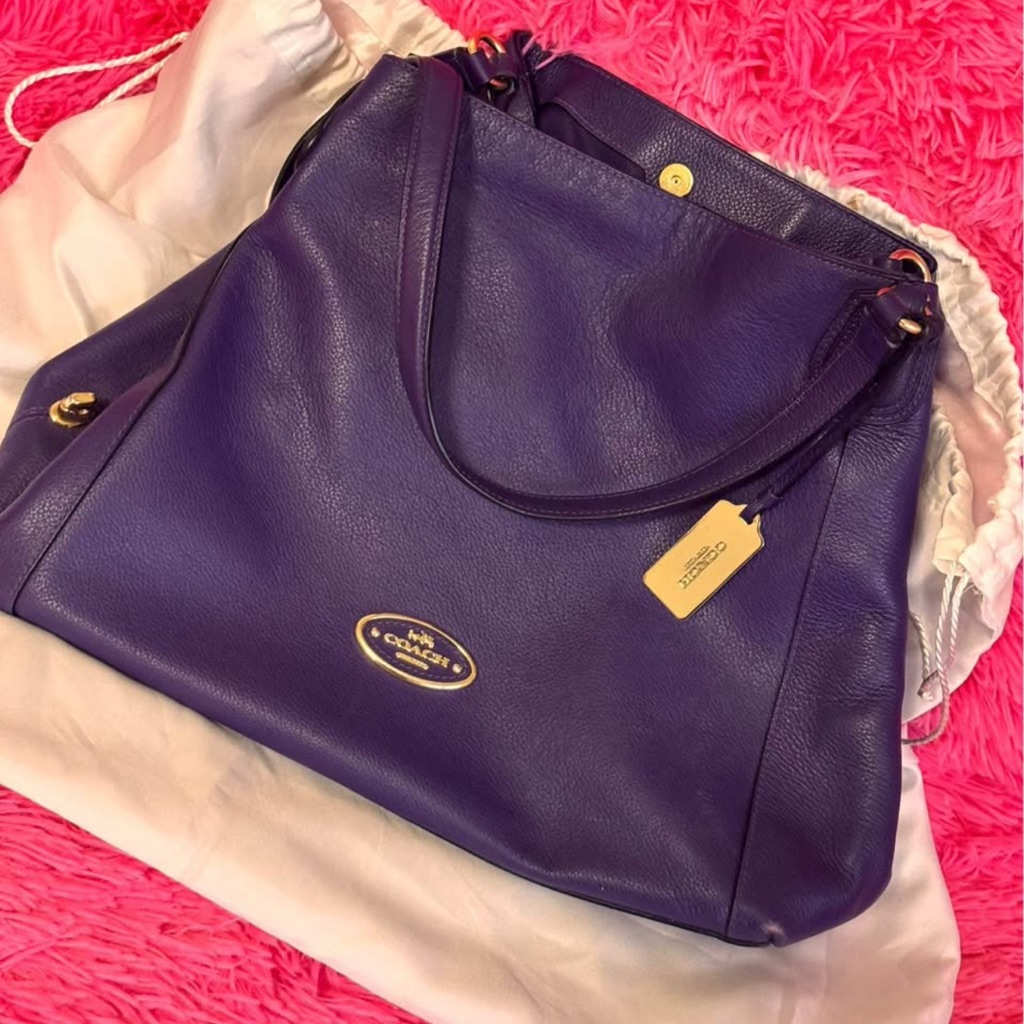 Coach Vibrant Purple Leather Shoulder Bag